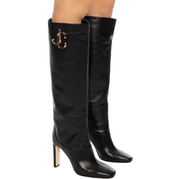 NIB Authentic Jimmy Choo Mahesa 100 Knee Boots SIze 37.5 - Picture 10 of 13